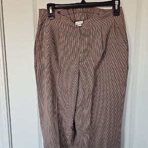 a new day Women's Brown Plaid Trousers